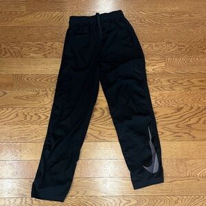 Nike Kids Black Joggers with White Swoosh